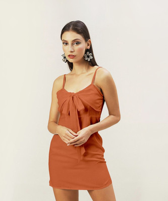 Dressberry Women Sheath Orange Mini/Short Dress