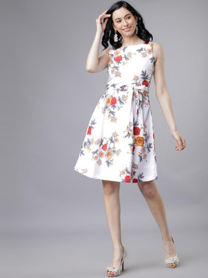 Tokyo Talkies Women A-line White Midi/Calf Length Dress