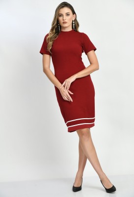 Arbiter Collection Women Bodycon Maroon Dress