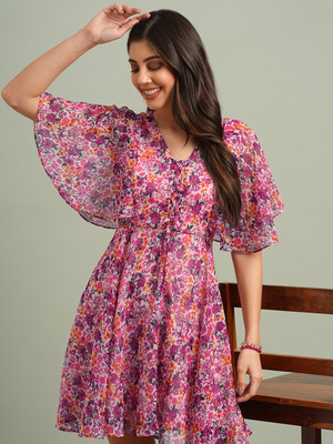 Globus Women A-line Pink Mini/Short Dress