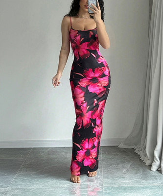TANDUL Women Bodycon Multicolor Maxi/Full Length Dress