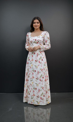 DIVINE GRACE ENTERPRISES Women Maxi White Full Length Dress