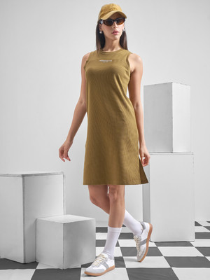 Tokyo Talkies Women A-line Brown Knee Length Dress