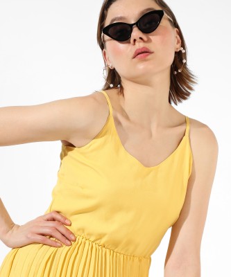 CAMPUS SUTRA Women A-line Yellow Dress