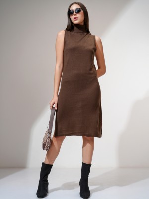 Tokyo Talkies Women Bodycon Brown Dress