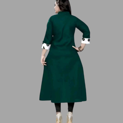 Suhani Creationnm Women Embroidered A-line Kurta(Green, Light Blue)