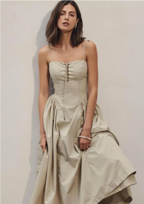 HOUSEOFSHAILJA Women Maxi Beige Full Length Dress