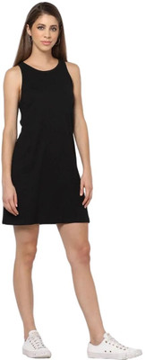 GAP Women Shift Black Above Knee/Mid Thigh Length Dress