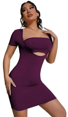 ladik way Women Maxi Purple Full Length Dress