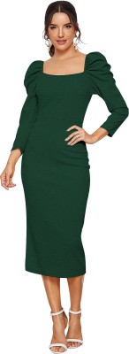 Alekya Women Bodycon Green Dress