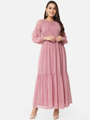 ALL WAYS YOU Women A-line Pink Maxi/Full Length Dress