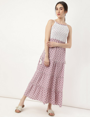 MARKS & SPENCER Women A-line White Midi/Calf Length Dress