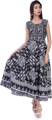 Art World Women Maxi Black Midi/Calf Length Dress