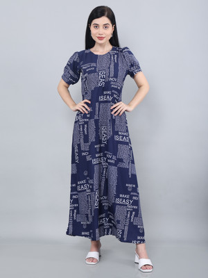 Manggo Women Maxi Blue Full Length Dress