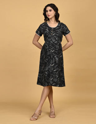 GOLDSTROMS Women A-line Green Knee Length Dress