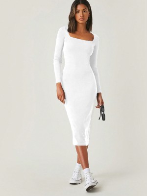 Aahwan Women Bodycon White Dress