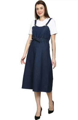 Codaisy Women A-line Blue Knee Length Dress