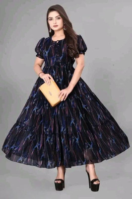 Vanray Fashion Women Gown Multicolor Ankle Length Dress