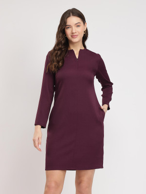 Fable Street Women Shift Purple Above Knee/Mid Thigh Length Dress