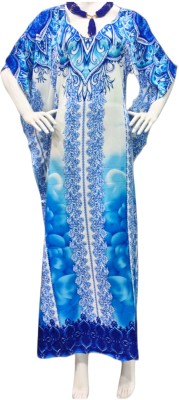 LYXAR Women Wrap Blue Dress