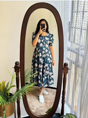 guru fashion Women Ethnic Dress Purple Midi/Calf Length Dress