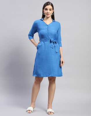 MONTE CARLO Women A-line Blue Dress