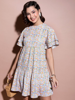 Tokyo Talkies Women Fit and Flare Multicolor Above Knee/Mid Thigh Length Dress