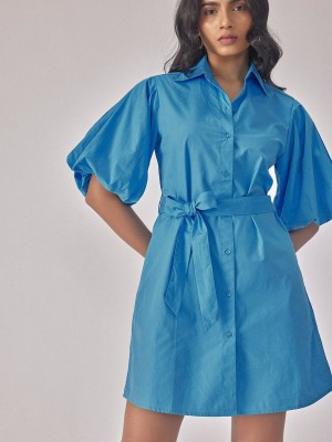 The Label Life Women Shirt Blue Dress