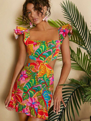Berrylush Women A-line Multicolor Mini/Short Dress