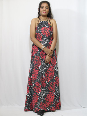 Finian Women Fit and Flare Multicolor Maxi/Full Length Dress