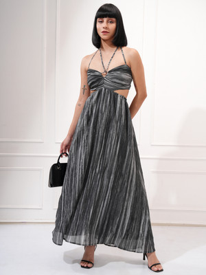 Tokyo Talkies Women Maxi Black Full Length Dress