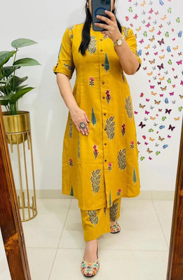 Pasovi Women A-line Yellow Knee Length Dress