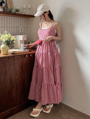 Tamina Women A-line Pink Maxi/Full Length Dress
