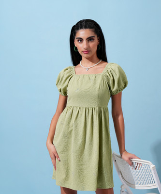 Tokyo Talkies Women Bodycon Light Green Mini/Short Dress