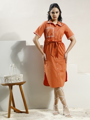 ATHENA Women Shirt Orange Dress