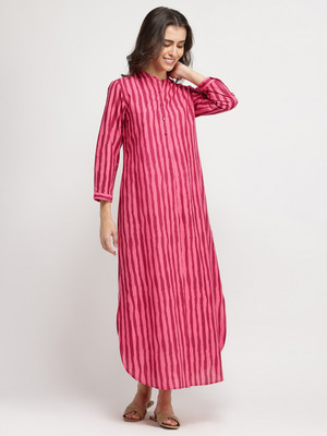 Pink Fort Women A-line Pink Maxi/Full Length Dress