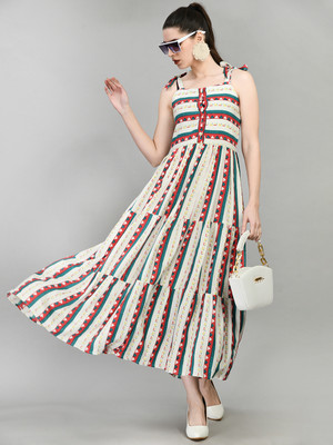 PRETTY LOVING THING Women A-line White Maxi/Full Length Dress
