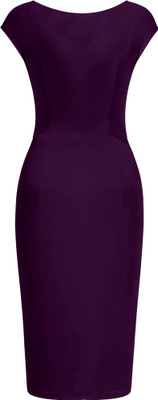Babisaa Women Bodycon Purple Below Knee Dress