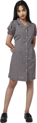 YU by Pantaloons Women Fit and Flare Brown Above Knee/Mid Thigh Length Dress