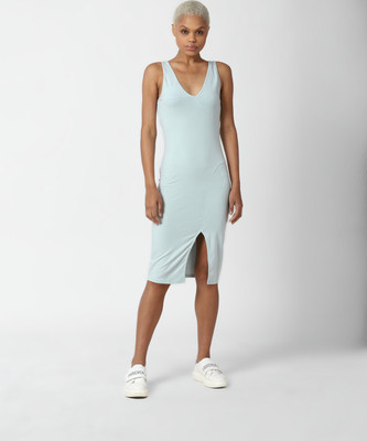 FOREVER 21 Women A-line Blue Knee Length Dress