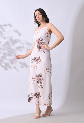 ZEUGEN Women Bodycon Pink Midi/Calf Length Dress