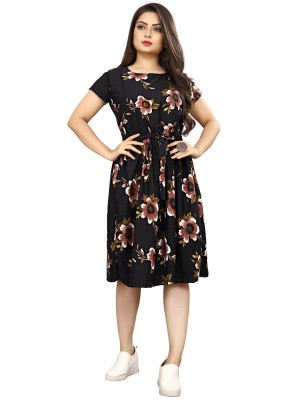 fashionwrld Women Fit and Flare Multicolor Dress