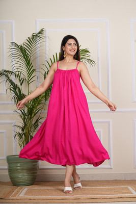 Pimu Women Gown Pink Maxi/Full Length Dress