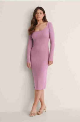 SWEVENFASHION Women Bodycon Purple Dress