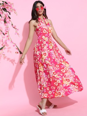Tokyo Talkies Women Maxi Pink Dress