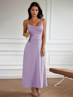 KOTTY Women Bodycon Purple Midi/Calf Length Dress