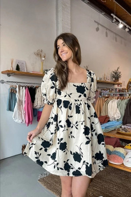 HouseOfCommon Women Skater White Above Knee/Mid Thigh Length Dress