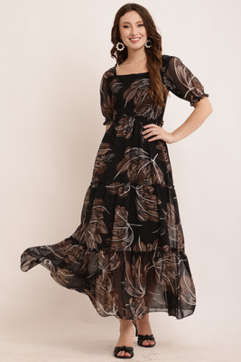 Bright Fly Women Maxi Multicolor Full Length Dress
