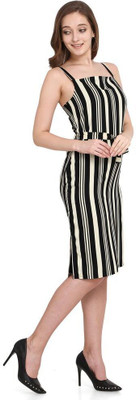 HouseOfCommon Women A-line Multicolor Knee Length Dress
