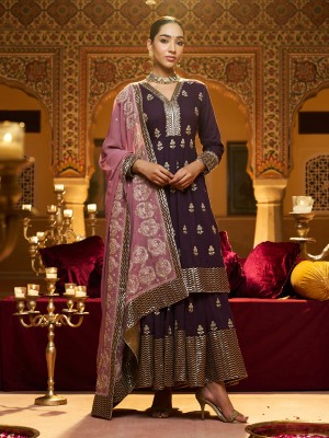 Wishful Women Ethnic Dress Purple Dress